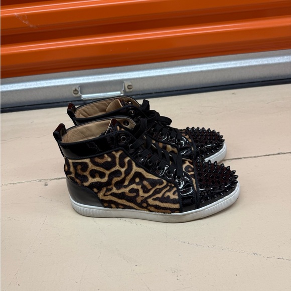 Christian Louboutin Black and Brown Leopard High-Tops - Picture 3 of 3